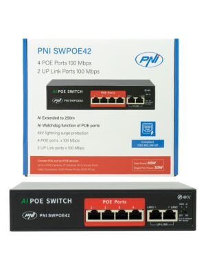 Lüliti POE PNI SWPOE42 4 POE pordi ja 2 100 Mbps pordiga