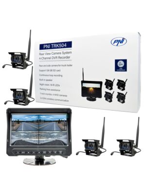 PNI TRK504 juhtmevaba videovalve komplekt LCD monitori ja 4 kaameraga veoauto DVR-ile